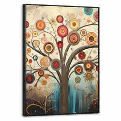 LEINWAND Bilder mit Rahmen - Baum - Baum des Lebens - Farbe - 70x100