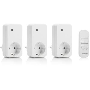 Smartwares Funksteckdose Comfort-Line, für innen, 25m Reichweite der Fernbedienung, weiß, 3 Stück