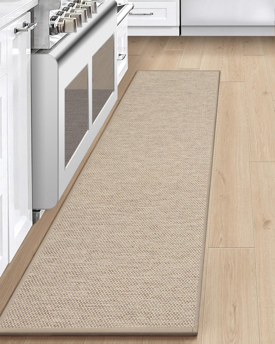 Wasbaar Antislip Keukentapijt Beige Keukenloper 60 x 200 cm