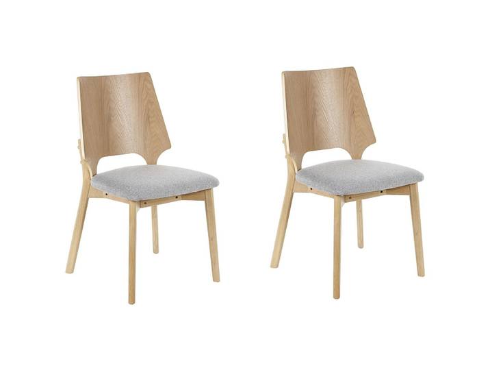 STUHL 2er-Set Holzwerkstoff Heller Holzfarbton/Hellgrau Abee