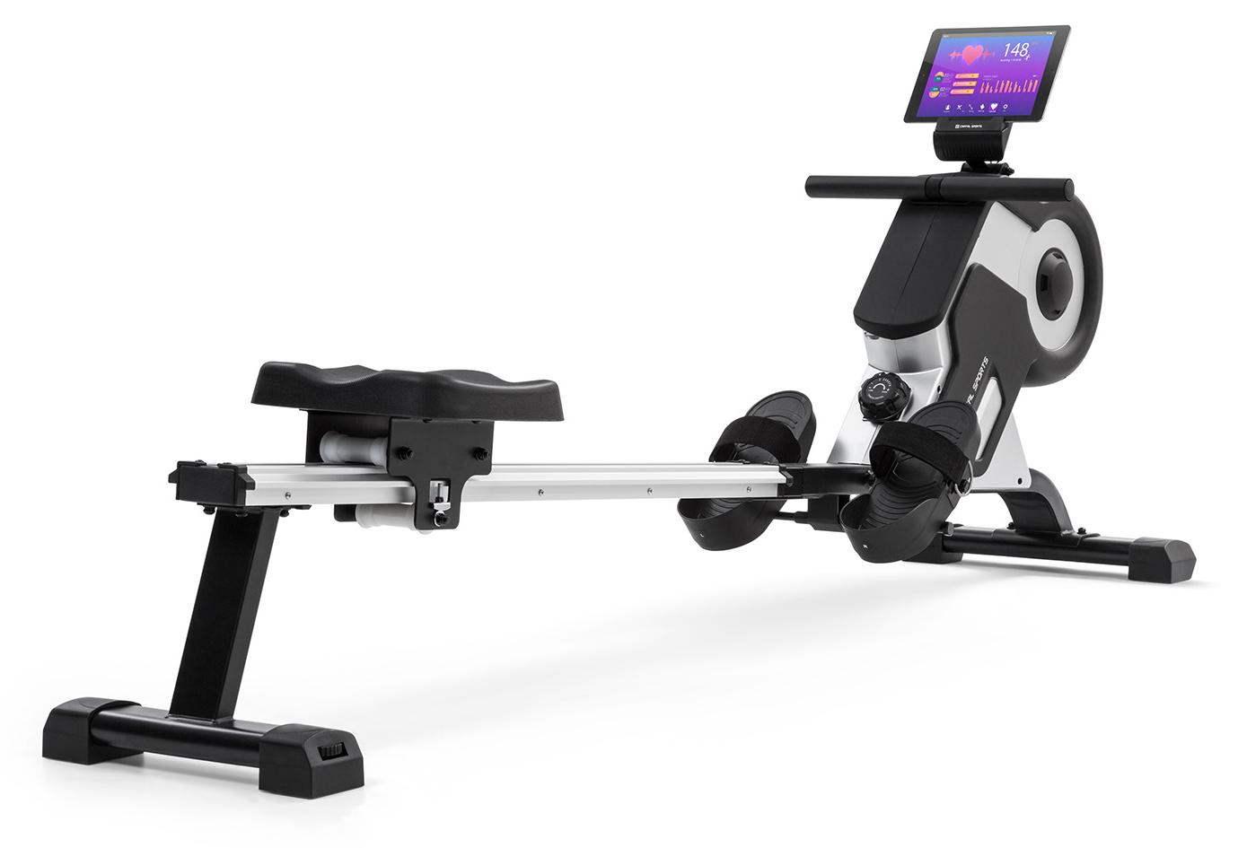 Capital Sports Rudergerät, Rudermaschine für Effizientes Krafttraining, Rowing Machine, Hometrainer, Rudergerät für Zuhause 150kg, 105cm Alu-Gleitbahn, Klappbar, Magnetwiderstand 8-Stufig, Schwarz