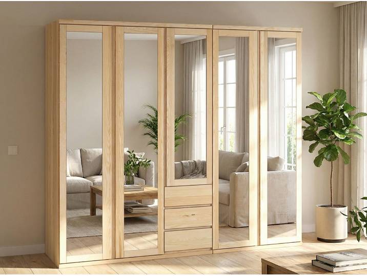 Drehtürenschrank „Sandra“ Esche 5-türig Massivholz Esche