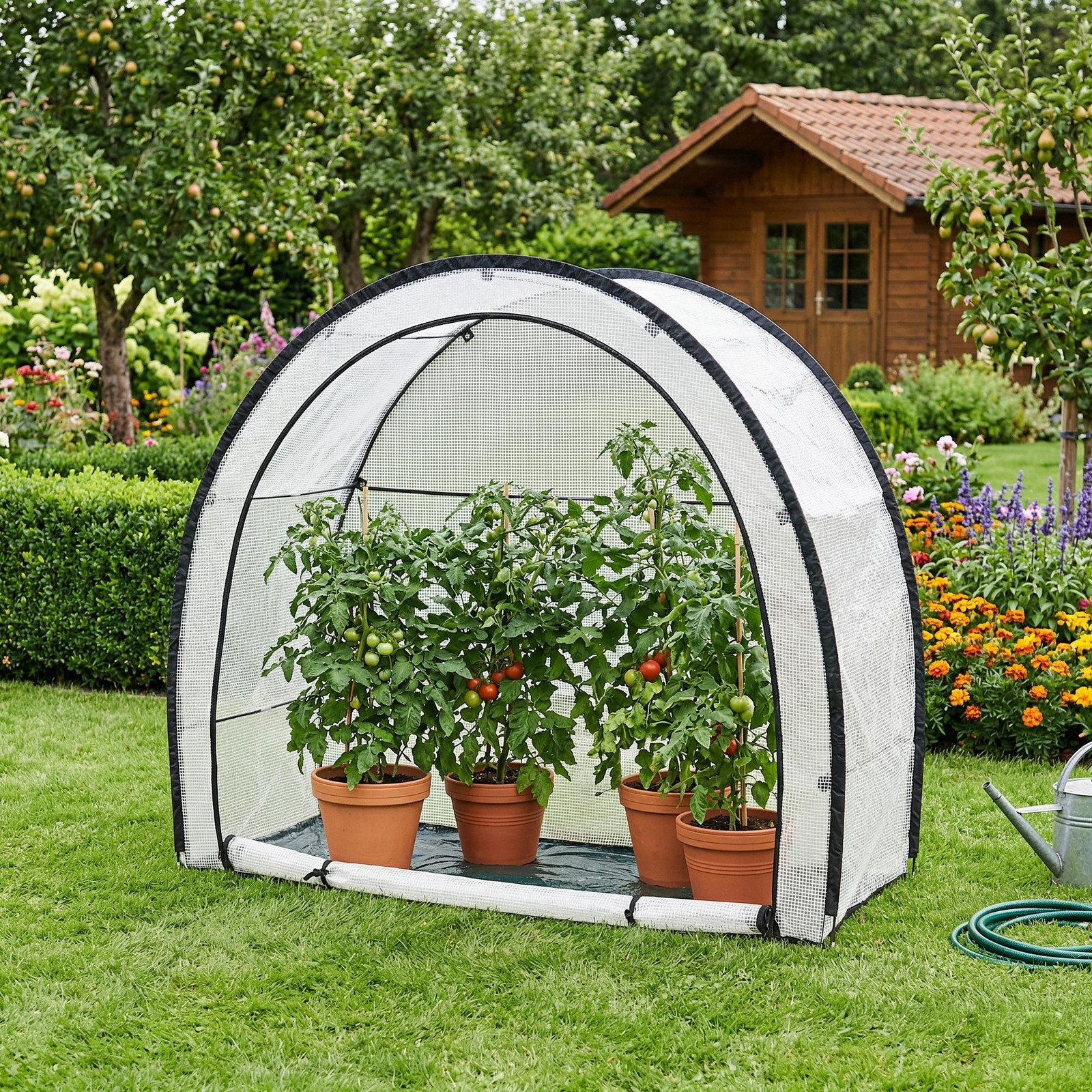 en.casa Kas Larshasas voor tomaten, transparant, B/D/H: 180 x 80 x 170 cm