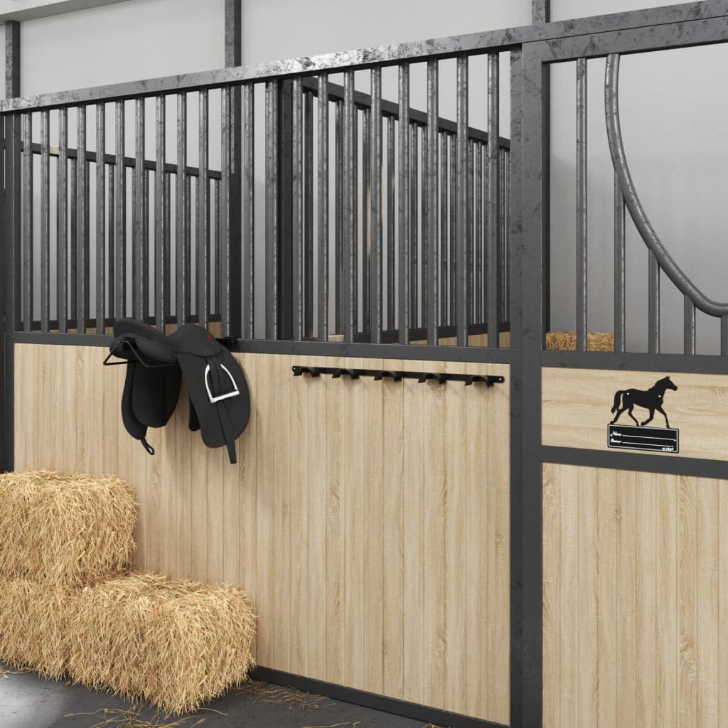 vidaXL Porte-bride pour 5 brides noir fer