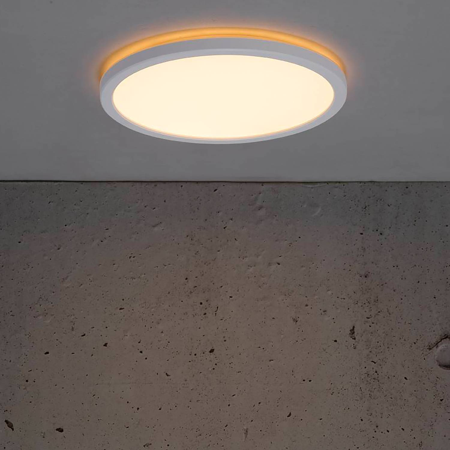 home24 LED-plafondlamp Bronx wit, Ø 24 cm