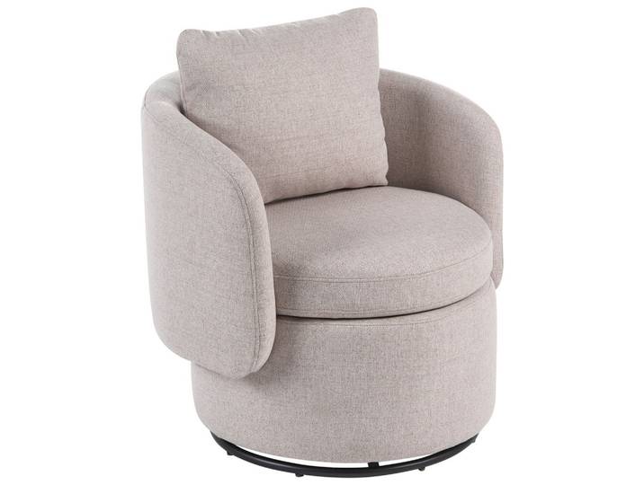 DREHSESSEL mit Stauraum Stoff Beige Horsens