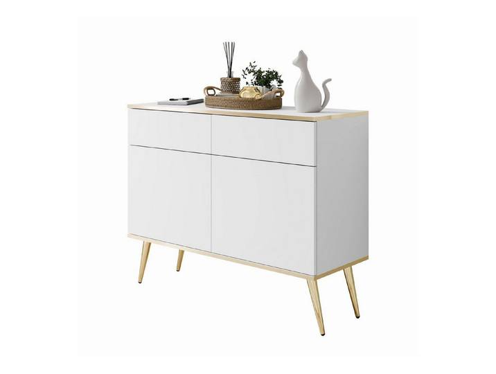 Lookway Kommode OXFORD KSZ107 Zweiflügelige Kommode mit Schubladen, 107x85x39 cm
