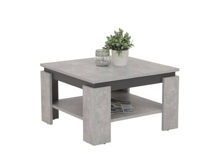 Couchtisch TIM III 68 x 68 cm quadratisch Beton-Optik...