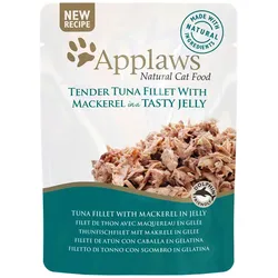 Applaws Gelee 70g Beutel Katzennassfutter 16 x 70 Gramm Thunfisch&Makrel