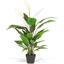 Spathiphyllum (Einblatt) Kunstpflanze mit 5 Blüten UV-Stabil 90 cm