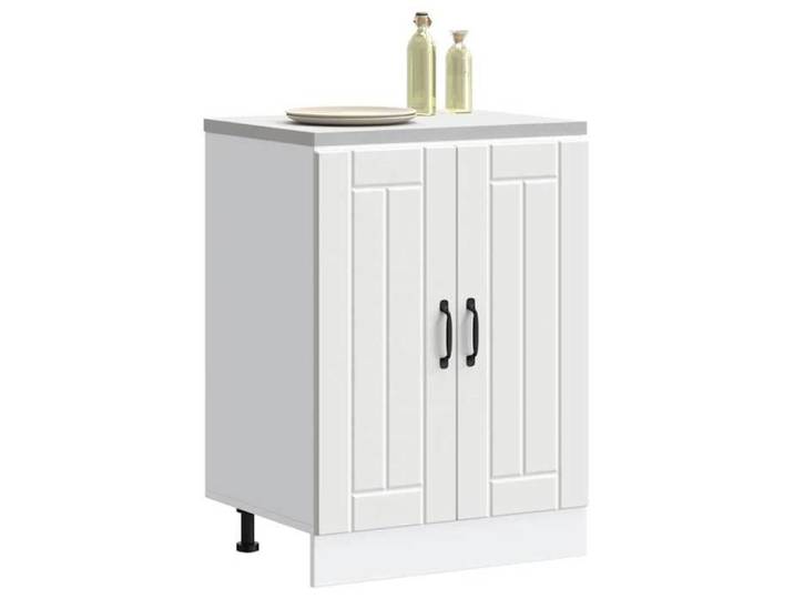 Blanc Meuble bas pour évier - CLOUD - Meuble sous lavabo - Lucca blanc bois d'ingénierie FR988