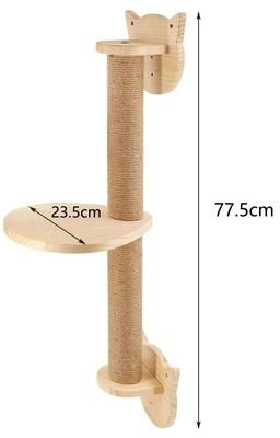 Uplifted Finds Wall Mounted Wooden Cat Climbing Shelves And Scratching Post cat Face Platform