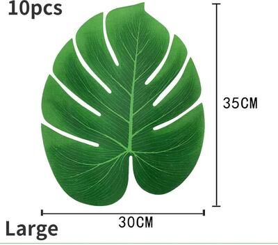Inspire Essentials Artificial Palm Leaf Table Decor Tropical Party Coaster Set 3