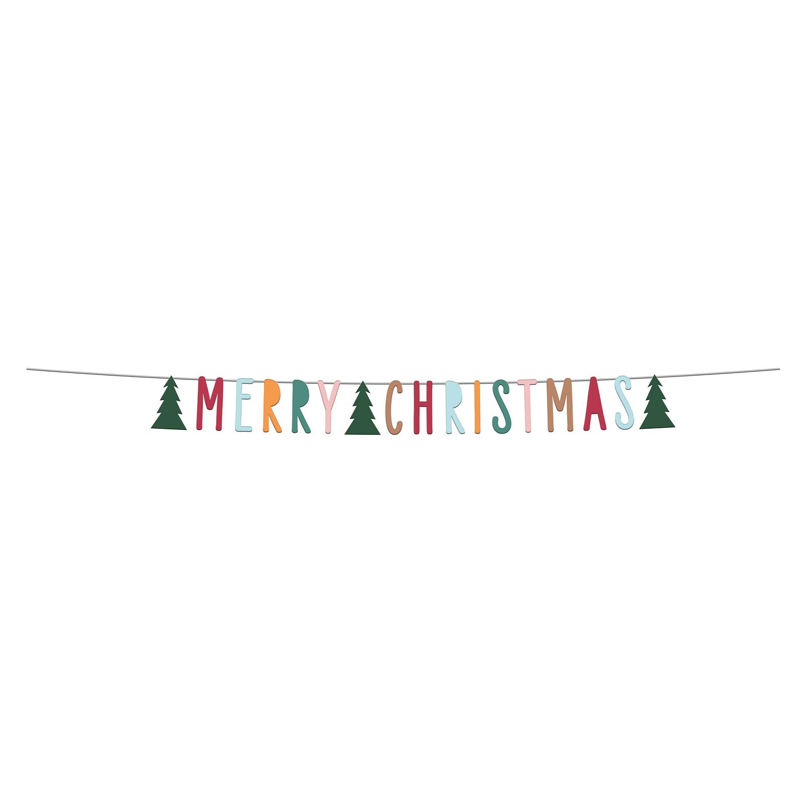 Folat Buchstabengirlande 'Merry Christmas' - Holly Jolly - 1,5 Meter (63775)