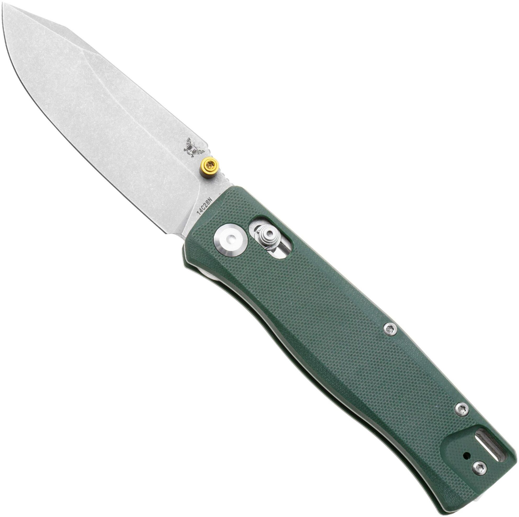 Flytanium Beef FLY-1386DMS Stonewashed 14C28N, Green G10, coltellino tascabile