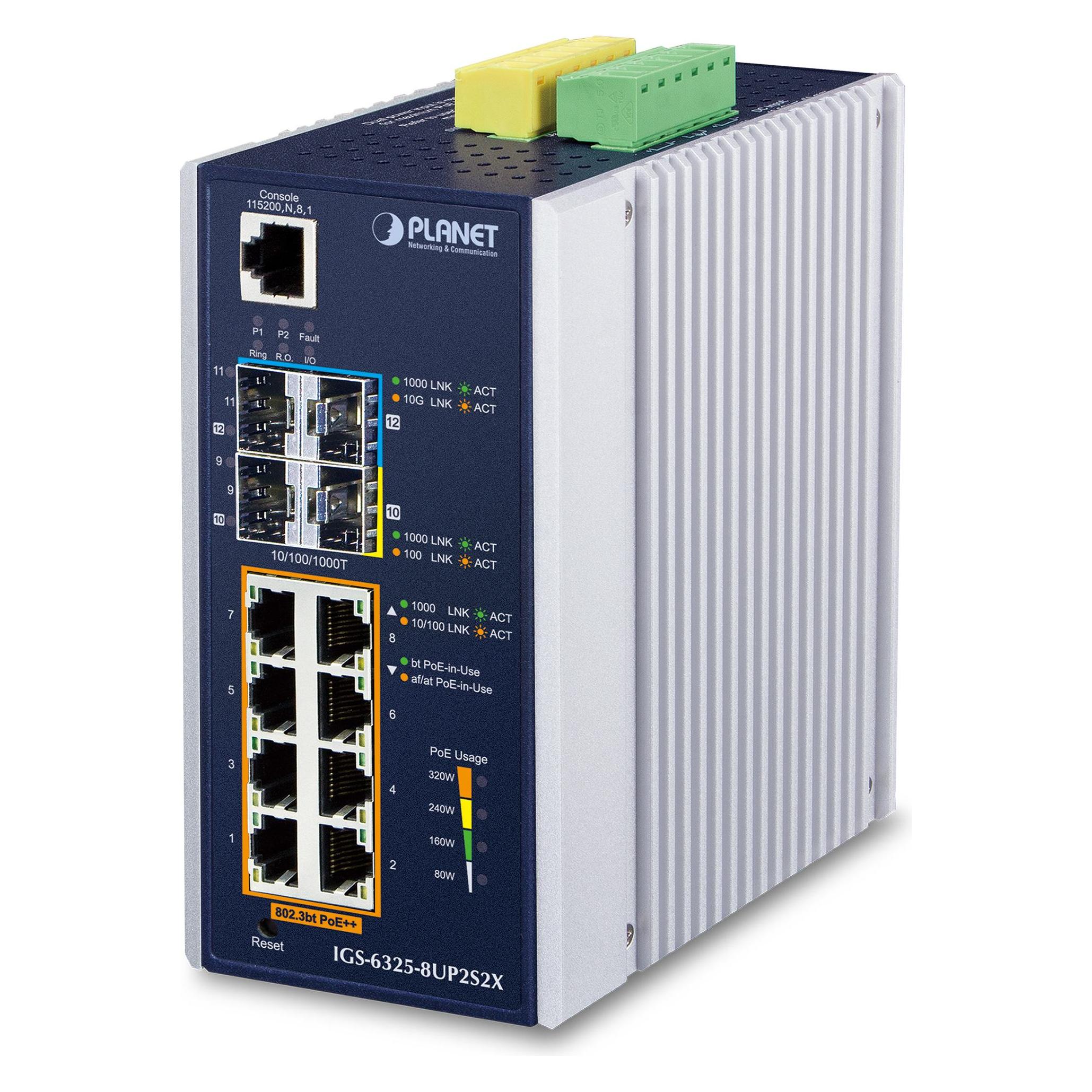 Planet Industrial L3 8-Port GE +. SFP + SFP+ (8 Ports) (IGS-6325-8UP2S2X)