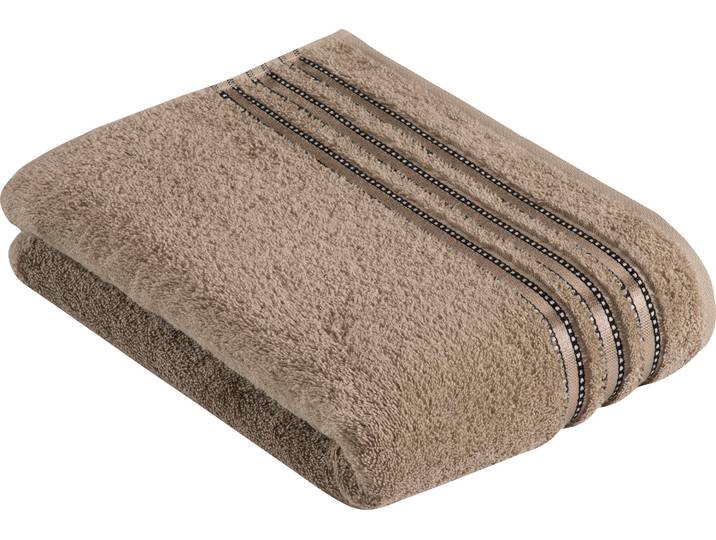 Badetuch VOSSEN Cult de Luxe , braun (sierra), B:67cm L:140cm, Walkfrottee, Walkfrottee, Handtücher, Badetuch, mit Glanzbordüre
