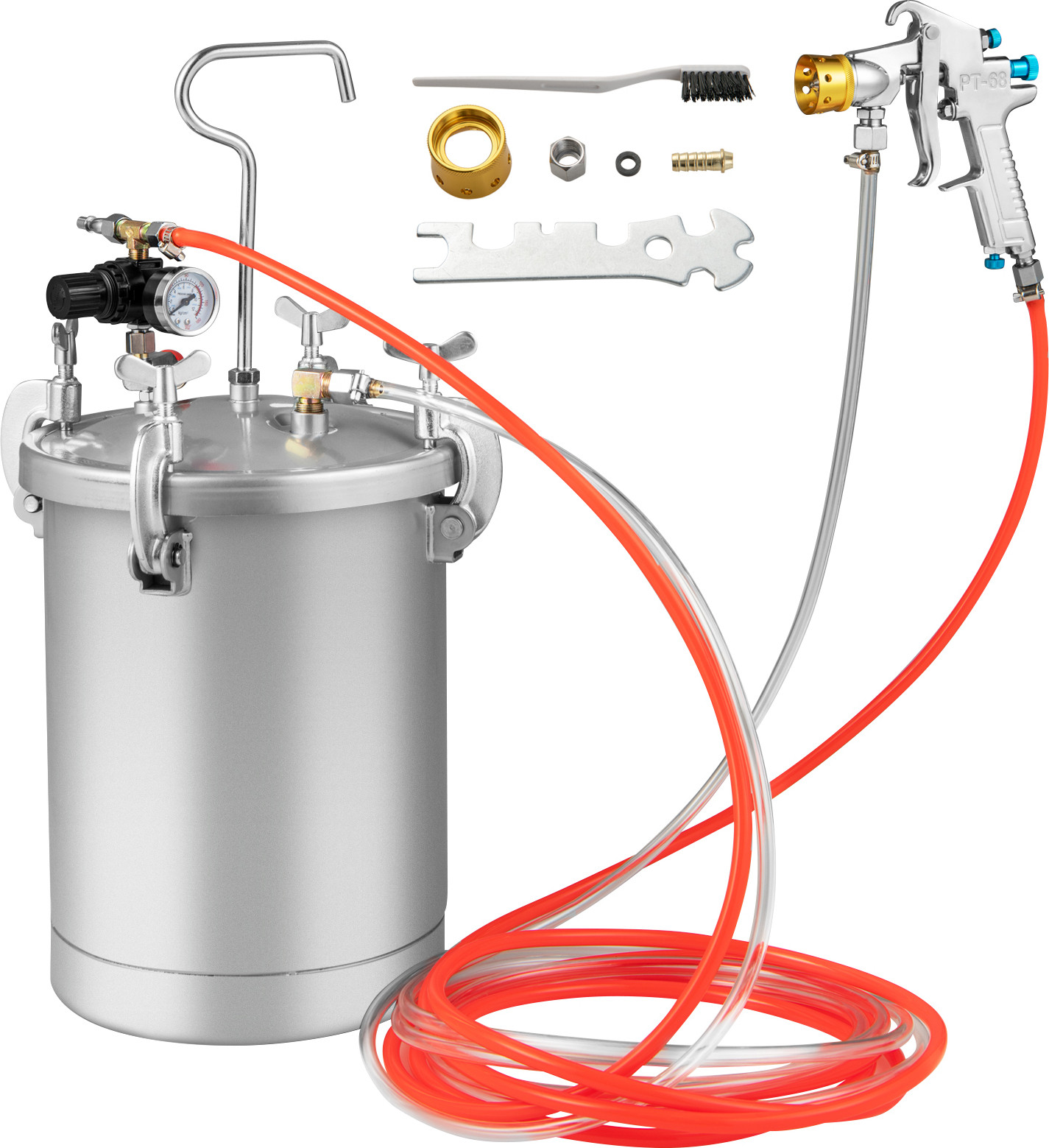 Costway Verfspuitsysteem met 15 liter verfreservoir en spuitpistool