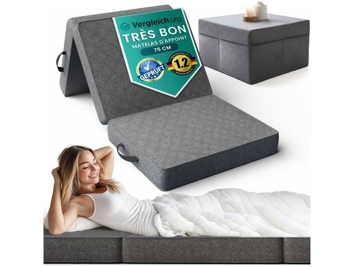 Matelas pliable - DYNMC YOU - You - 2 places - 14 cm - Gris