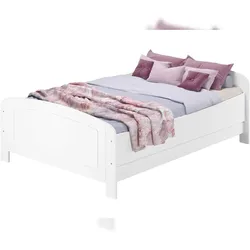 Erst-Holz Weißes Holzbett Seniorenbett extra hoch 160 x 200 Zubehör wählbar V-60.44W-16 ohne Zubehör