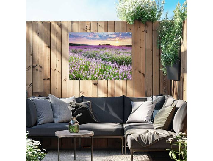 Outdoor-Poster Lavender Field Polyester Violett 60 x 80 x 0cm