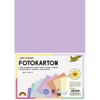 Folia Fotokarton PASTELL, DIN A4, 50 Blatt in 10 Farben sortiert