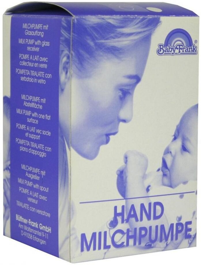 Milchpumpe Frank Hand mit Auffangbeh.Glas mit Abl.