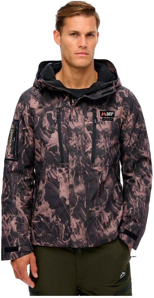 Superdry  - Hooded Ski Shell Jacket M's Woodgrain Print - M - Blouson Ski
