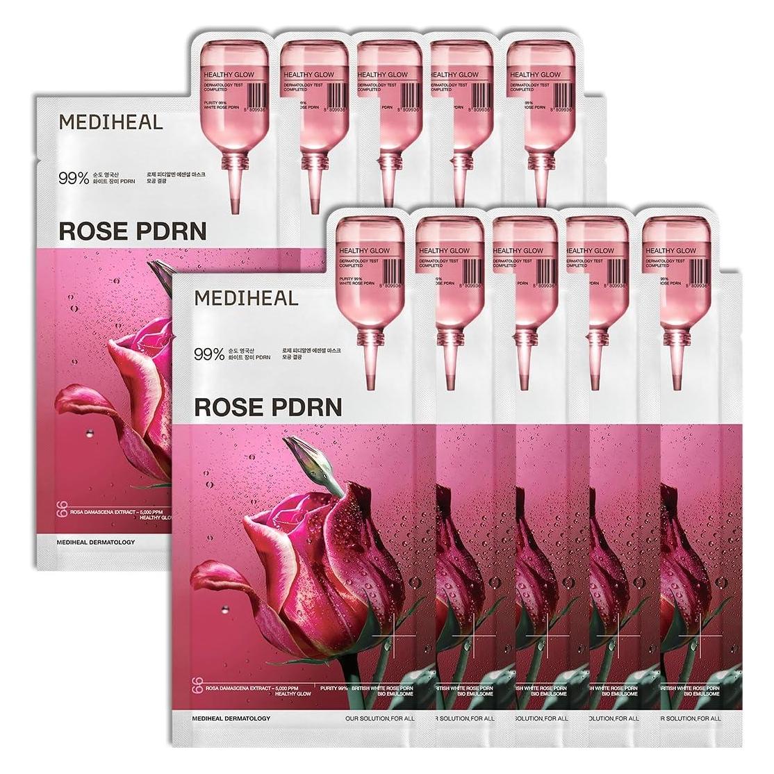 Mediheal - Rose PDRN Essential Mask Healthy Glow - 10 pcs. (370 g) (MEH-00040)