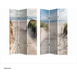 HTI-Line, Paravent + Raumteiler, Paravent Beach (120 x 170 cm)