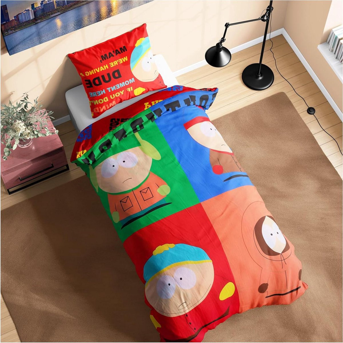 Officieel gelicentieerd multicolor dekbedovertrek set met kussensloop voor een single bed
