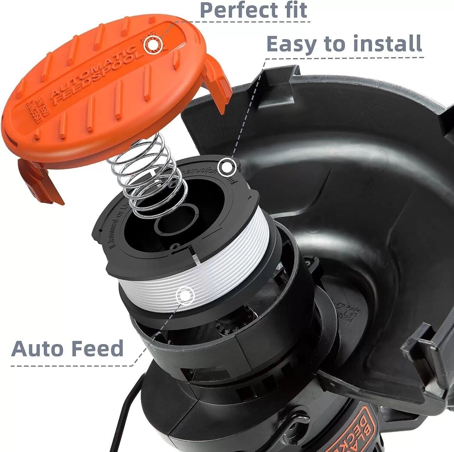 INF Jeu de bobines de fil de coupe de rechange pour BLACK+DECKER AF-100 6 bobines