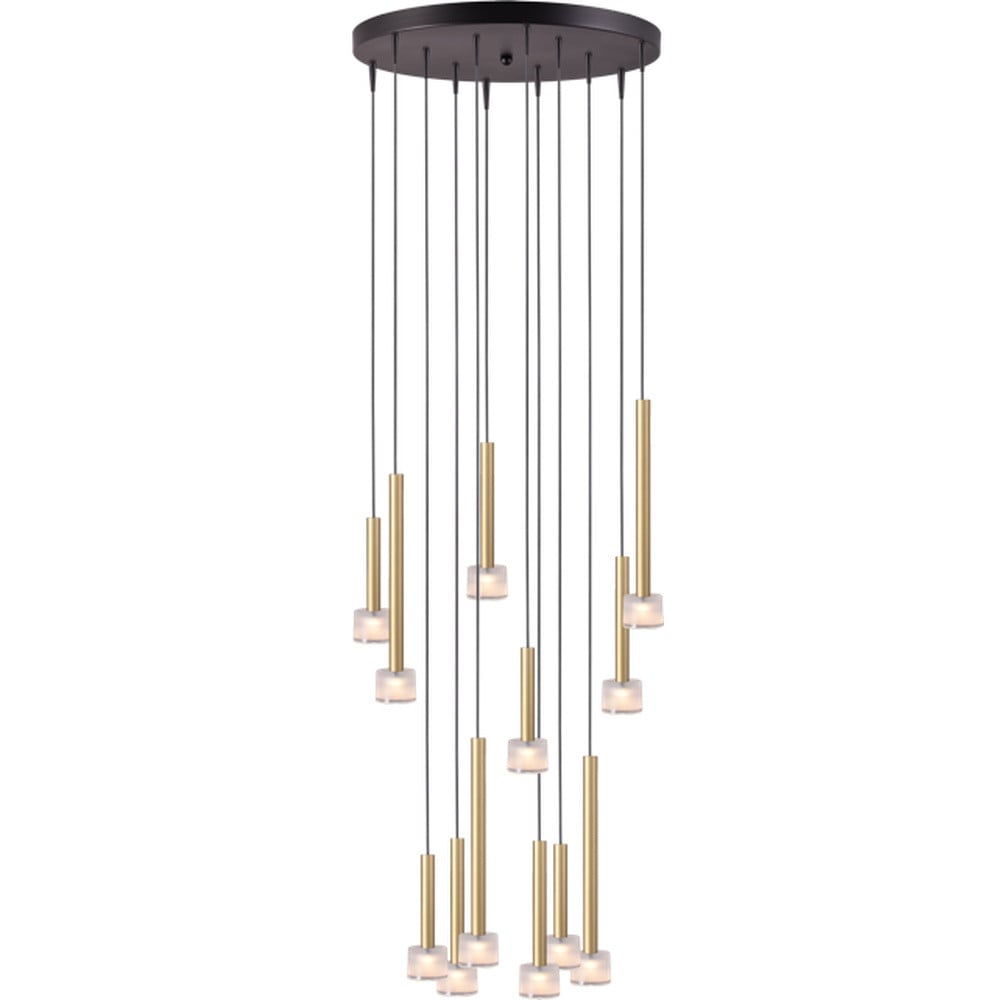 Masterlight Fabro Led hanglamp met 12 lichten - Mat goud/messing