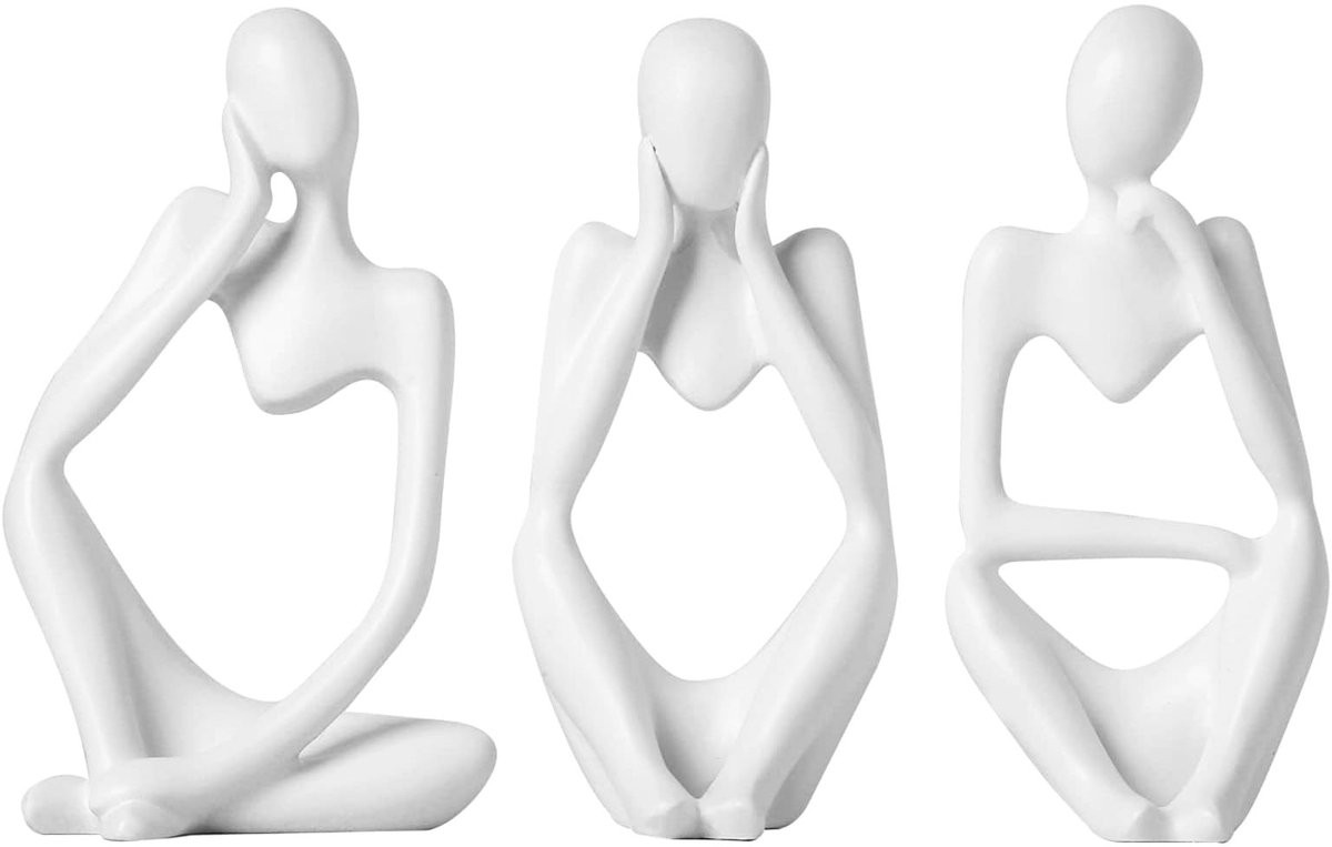 Set van 3 abstracte resin sculpturen voor tafeldecoratie