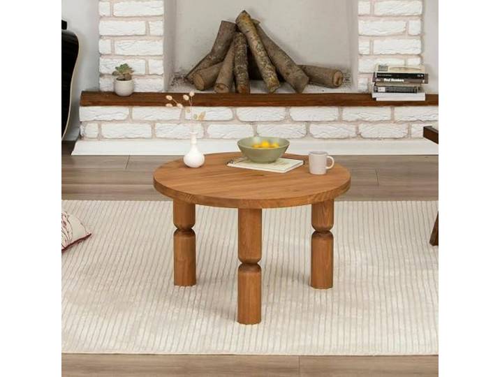 Dmora Couchtisch Pallas 60x60x40 cm Braun Rund