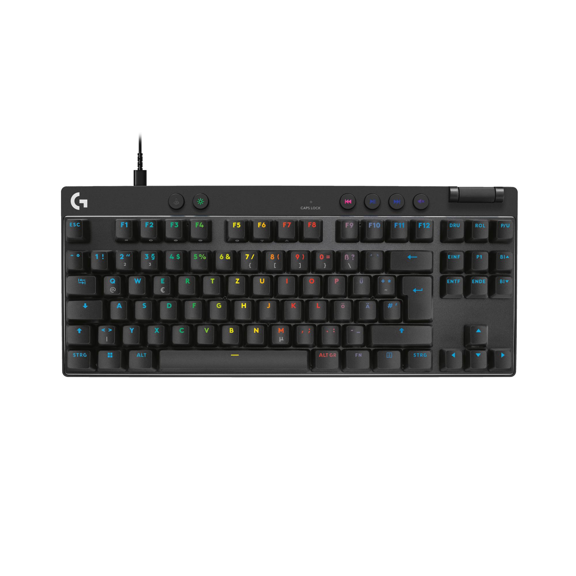 Logitech Gaming Logitech PRO X TKL RAPID Schwarz , Kabelgebundene Gaming-Tastatur, Magnetische Analog-Switches, Rapid-Trigger, LIGHTSYNC RGB-Beleuchtung, KEYCONTROL, 1 ms Melderate 920-013228