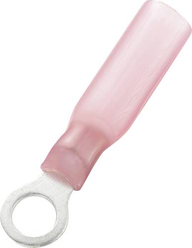TRU COMPONENTS 739250 Ringkabelschuh mit Schrumpfschlauch Querschnitt (max.)=1.50mm² Loch-Ø=6.3mm Teilisoliert Rot 30St.