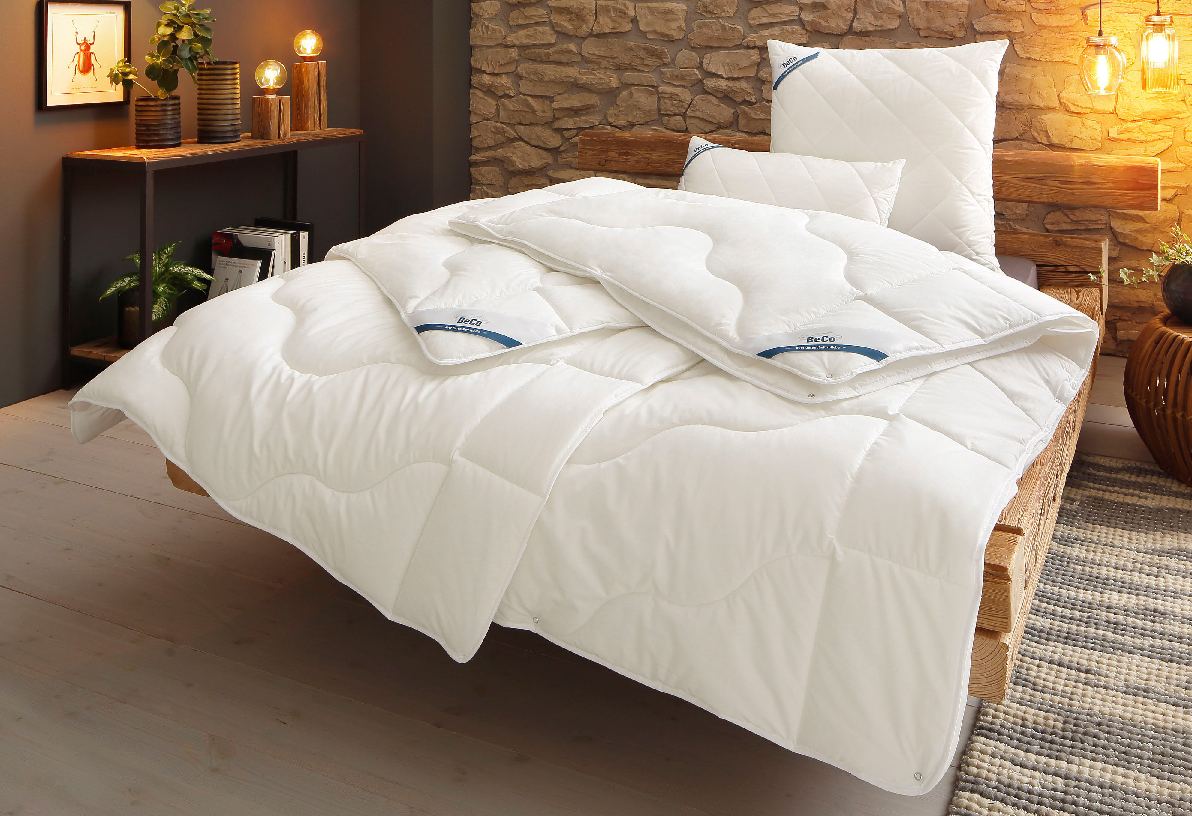 Microfaserkissen BECO "BeCo Greenfirst gestepptes Kopfkissen 40x80 & 80x80cm", weiss (weiß), B:40cm L:80cm, Obermaterial: 100% Polyester, Kopfkissen, Microfaserkissen weiß B/H/L: 40cm x 80cm, Microfaser Bezug, 1 Stk.