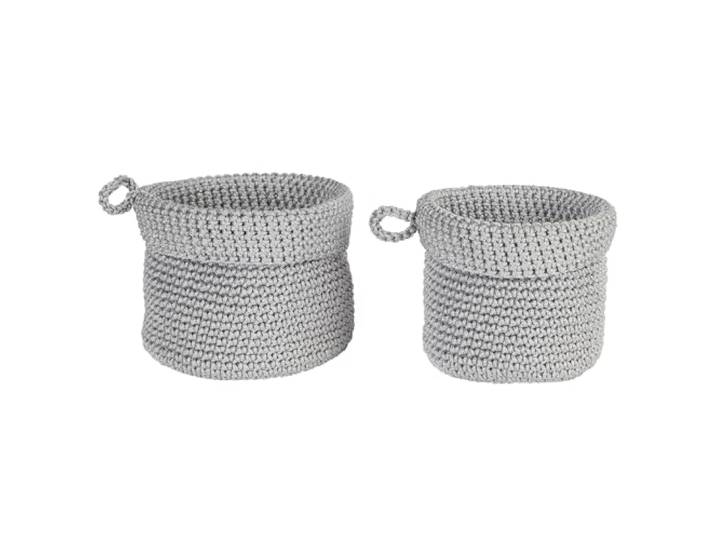 BUTLERS Korbset - STORE IT - faltbar Farbe Grau - 21x21x19 cm - Ordnungskorb für Bürobedarf & Spielzeug - Textilbox zur Organisation