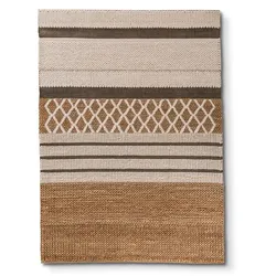 Webteppich Bala 200 x 290 cm Mischgewebe Beige Natur
