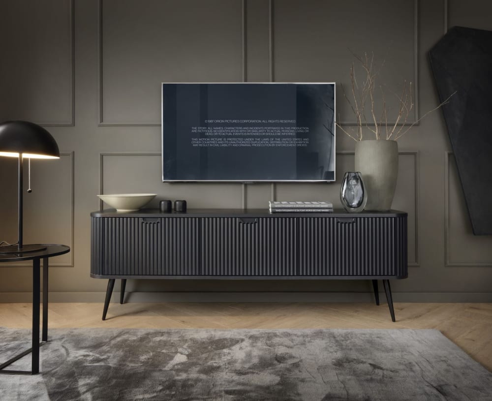 Selsey Meuble tv 3 portes noir 168 cm Noir 168x56x168cm