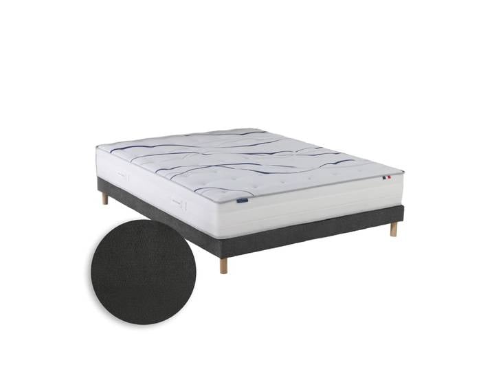 Matelas mousse hd serena sommier chenille gris anthracite 140x190