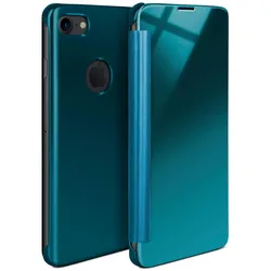 moex Clear View Cover für iPhone 7 – Spiegelnde klapp Hülle in Hochglanz Optik – Void Case
