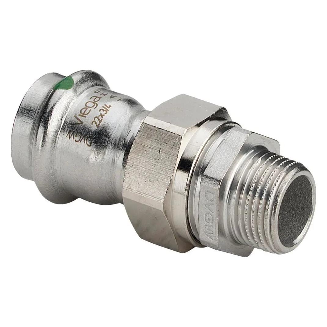 Viega GmbH & Co.KG Verschraubung Sanpress Inox ES m SC-Cont. flachdichtend AG 18mmx1/2 (Rohrverschraubung) (438272)