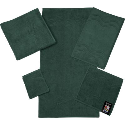 Gästehandtuch ROSS "Cashmere feeling", grün (moosgrün), B:30cm L:50cm, Frottier, Baumwolle, Handtücher, 100% Baumwolle, mit Wellen-Bordüre, große Farbauswahl