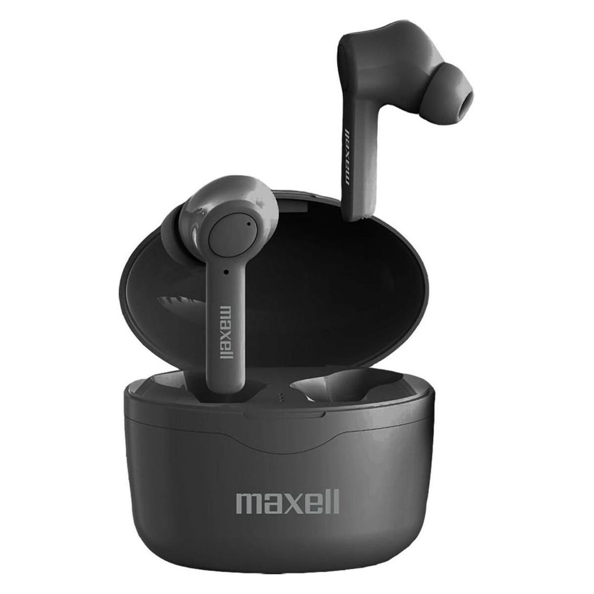 Maxell Bass 13 Sync Up Wireless Bluetooth In-Ear-Kopfhörer mit Ladegerät Fall schwarz (12 h, Kabellos) (MAXELL HOME STUDIO)