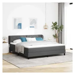 vidaXL, Boxspringbett, Boxspringbett Mit Matratze Stoff Dunkelgrau (180 x 200 cm)