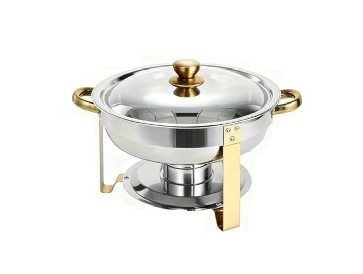 Chafing Dishes for Buffet, runde Chafing Dishes Speisenwärmer Spülmaschinenfest, lebensmittelecht, for Aufwärmen, Servieren am Buffet, gewerbliche Nutzung