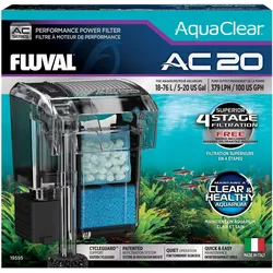 Fluval AC20 (76 l, Innenfilter, Salzwasser, Süsswasser), Aquarium Filter