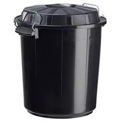 BAZI Rossignol Abfalleimer 50 L schwarz Abfalleimer aus Polyethylen